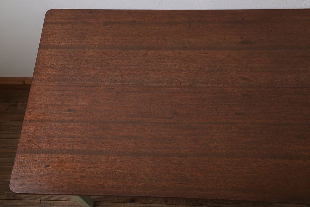 アンティーク家具　アンティークペイント　シンプルなダイニングテーブル(作業台)