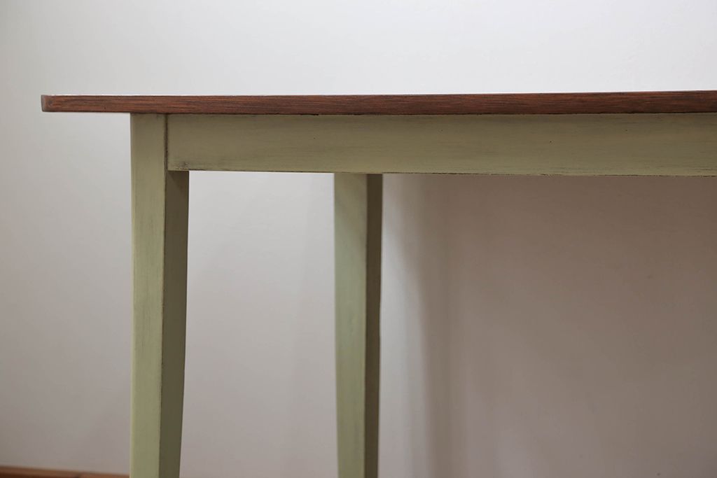 アンティーク家具　アンティークペイント　シンプルなダイニングテーブル(作業台)