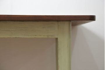 アンティーク家具　アンティークペイント　シンプルなダイニングテーブル(作業台)