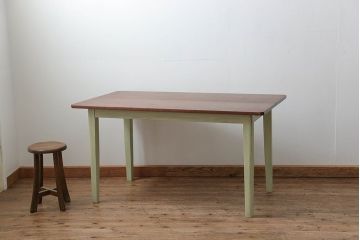 アンティーク家具　アンティークペイント　シンプルなダイニングテーブル(作業台)