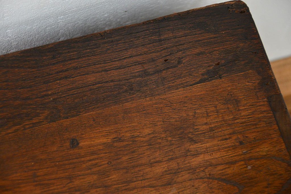 アンティーク家具　アンティーク 古い栓材の小さな慳貪(けんどん)扉 収納箱(小引き出し)