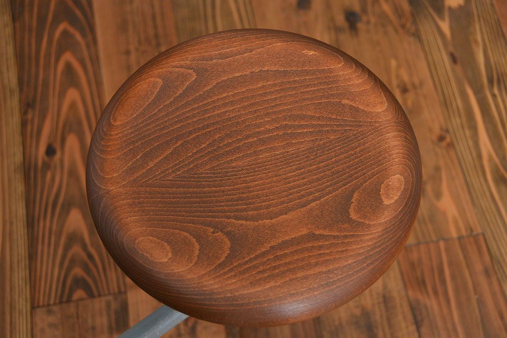 ラフジュ工房オリジナル 4脚格納スツールの作業台(テーブル、机  )