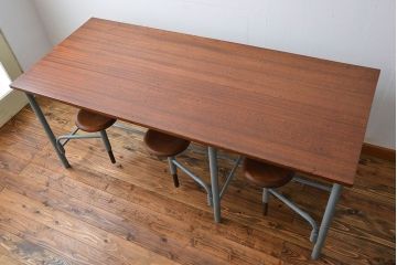 ラフジュ工房オリジナル 6脚格納スツールの作業台(テーブル、机)