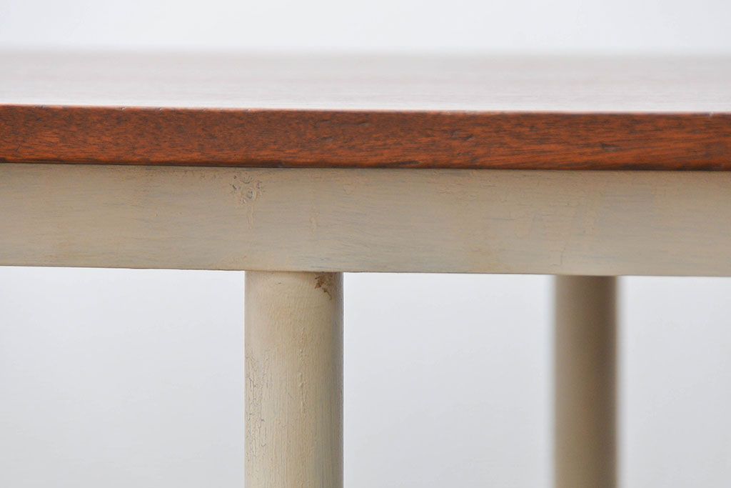 ラフジュ工房オリジナル 8脚格納スツールの特大作業台(テーブル  、机)