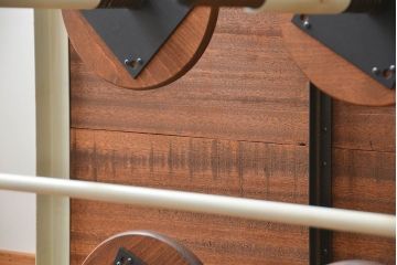 ラフジュ工房オリジナル 8脚格納スツールの特大作業台(テーブル  、机)