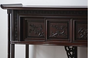 アンティーク家具　1970年頃 唐木製の高級飾り棚(茶棚、茶箪笥)