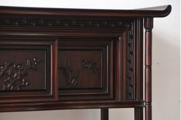 アンティーク家具　1970年頃 唐木製の高級飾り棚(茶棚、茶箪笥)
