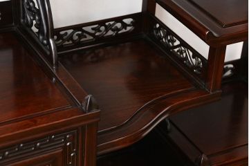 アンティーク家具　1970年頃 唐木製の高級飾り棚(茶棚、茶箪笥)