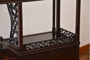 アンティーク家具　1970年頃 唐木製の高級飾り棚(茶棚、茶箪笥)
