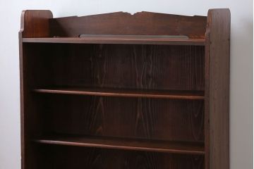 アンティーク家具　アンティーク 古い木の引き出し付き本棚(飾り棚)