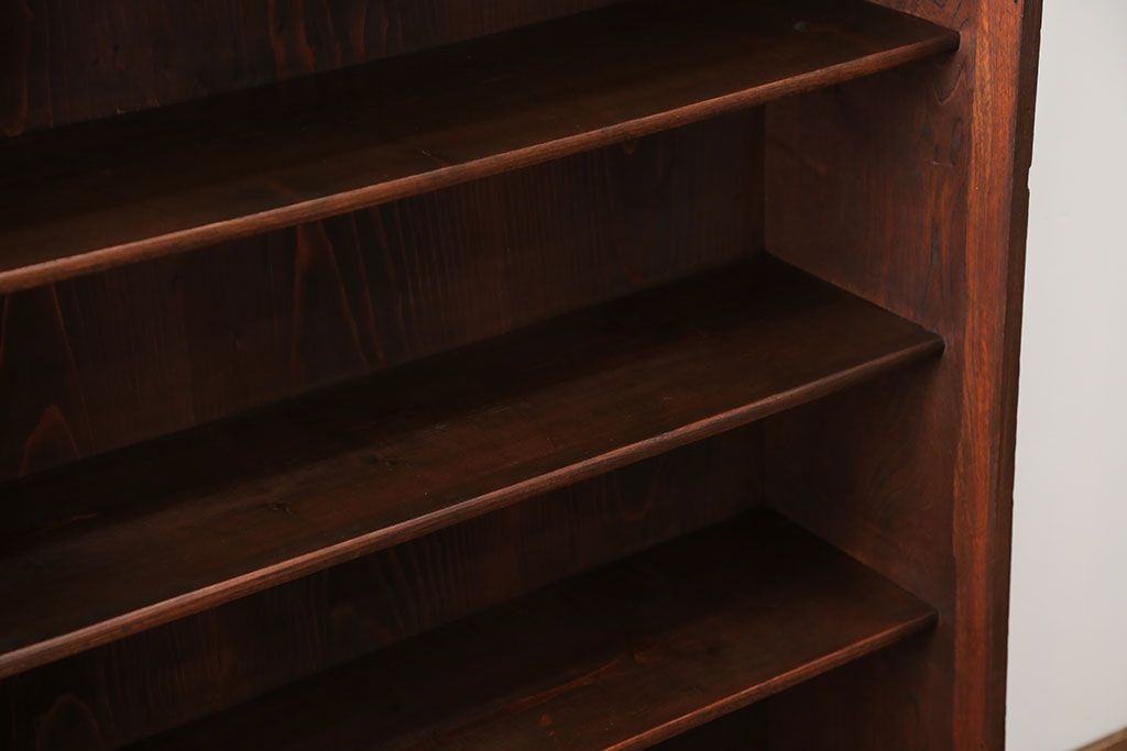 アンティーク家具　アンティーク 古い木の引き出し付き本棚(飾り棚)