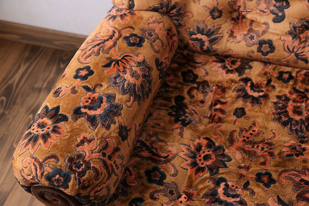 アンティーク家具　大正ロマン 金華山張り 1人掛け ソファ(1)