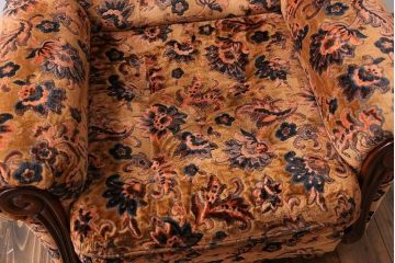 アンティーク家具　大正ロマン 金華山張り 1人掛け ソファ(1)