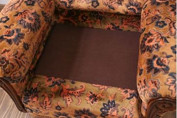 アンティーク家具　大正ロマン 金華山張り 1人掛け ソファ(1)