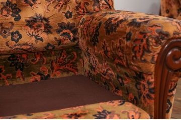 アンティーク家具　大正ロマン 金華山張り 1人掛け ソファ(1)