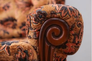 アンティーク家具　大正ロマン 金華山張り 1人掛け ソファ(1)