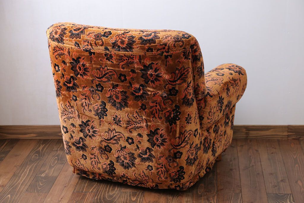 アンティーク家具　大正ロマン 金華山張り 1人掛け ソファ(1)