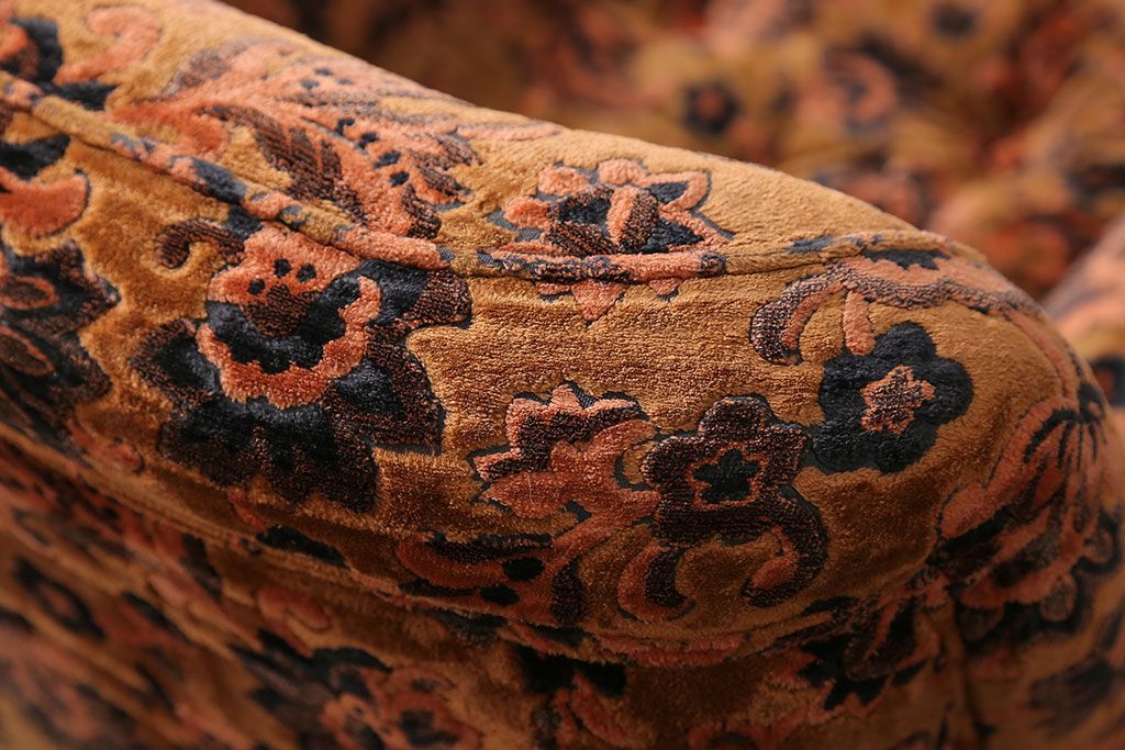 アンティーク家具　大正ロマン 金華山張り 1人掛け ソファ(1)