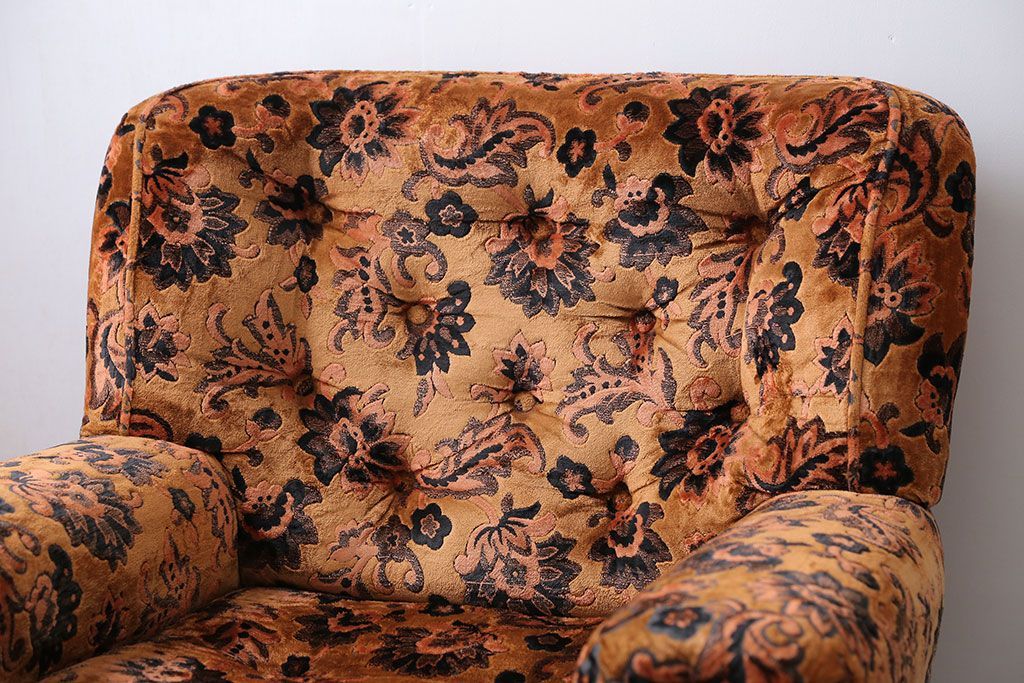 アンティーク家具　大正ロマン 金華山張り 1人掛け ソファ(2)