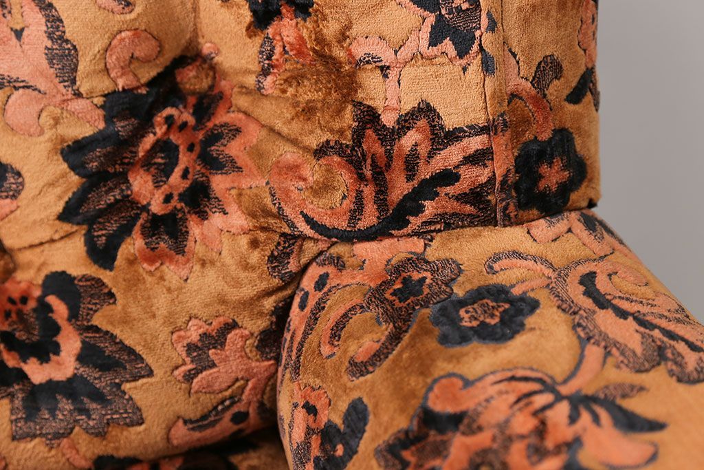 アンティーク家具　大正ロマン 金華山張り 1人掛け ソファ(2)