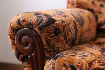 アンティーク家具　大正ロマン 金華山張り 1人掛け ソファ(2)