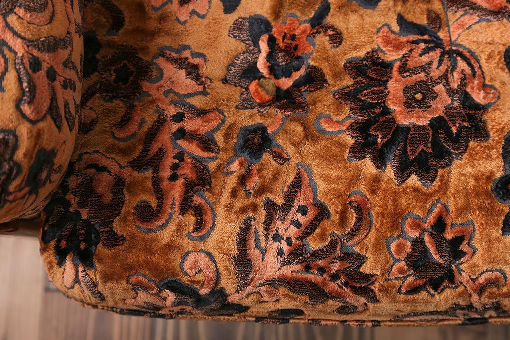 アンティーク家具　大正ロマン 金華山張り 1人掛け ソファ(2)