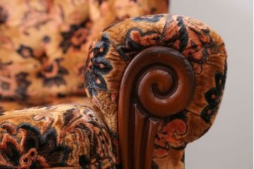 アンティーク家具　大正ロマン 金華山張り 1人掛け ソファ(2)