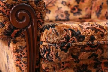 アンティーク家具　大正ロマン 金華山張り 1人掛け ソファ(2)