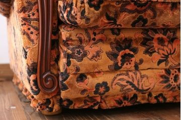 アンティーク家具　大正ロマン 金華山張り 1人掛け ソファ(2)