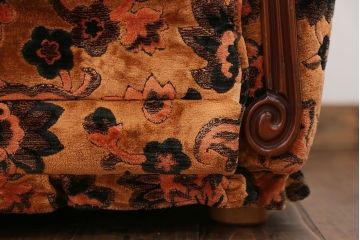 アンティーク家具　大正ロマン 金華山張り 1人掛け ソファ(2)