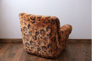 アンティーク家具　大正ロマン 金華山張り 1人掛け ソファ(2)