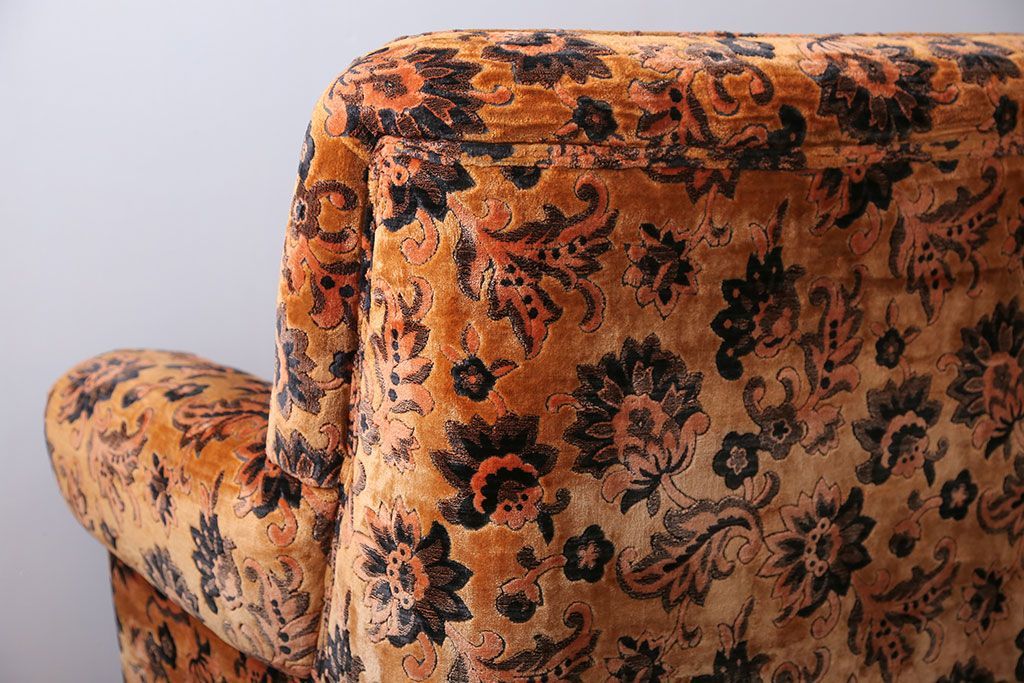 アンティーク家具　大正ロマン 金華山張り 1人掛け ソファ(2)