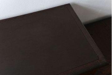 アンティーク家具　大正ロマン ダイヤガラス入りの2段重ね収納棚(食器棚)