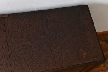 アンティーク家具　大正ロマン ダイヤガラス入りの2段重ね収納棚(食器棚)