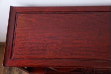 アンティーク家具　1970年頃 唐木製の横長飾り棚(茶棚、時代箪笥)