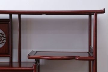 アンティーク家具　1970年頃 唐木製の横長飾り棚(茶棚、時代箪笥)