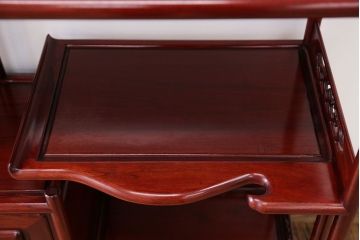 アンティーク家具　1970年頃 唐木製の横長飾り棚(茶棚、時代箪笥)