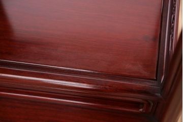 アンティーク家具　1970年頃 唐木製の横長飾り棚(茶棚、時代箪笥)
