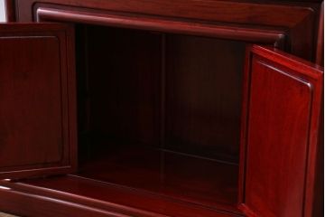 アンティーク家具　1970年頃 唐木製の横長飾り棚(茶棚、時代箪笥)
