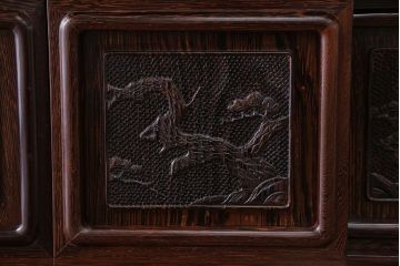 アンティーク家具　1960年頃 鉄刀木(タガヤサン)製 重厚な飾り棚(茶棚)