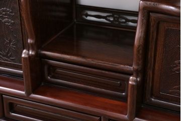 アンティーク家具　1960年頃 鉄刀木(タガヤサン)製 重厚な飾り棚(茶棚)