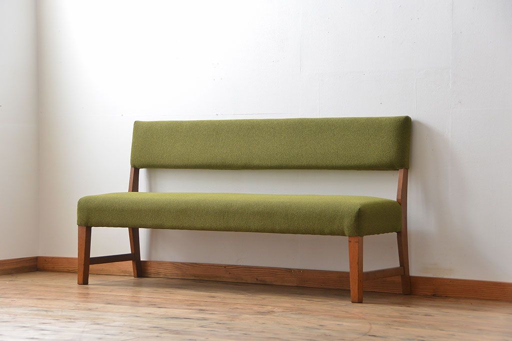 レトロ家具　昭和レトロ 1960年頃 シンプルなソファベンチ(長椅子)
