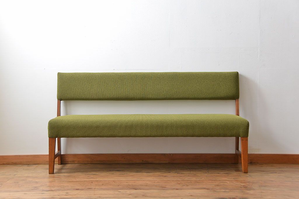 レトロ家具　昭和レトロ 1960年頃 シンプルなソファベンチ(長椅子)
