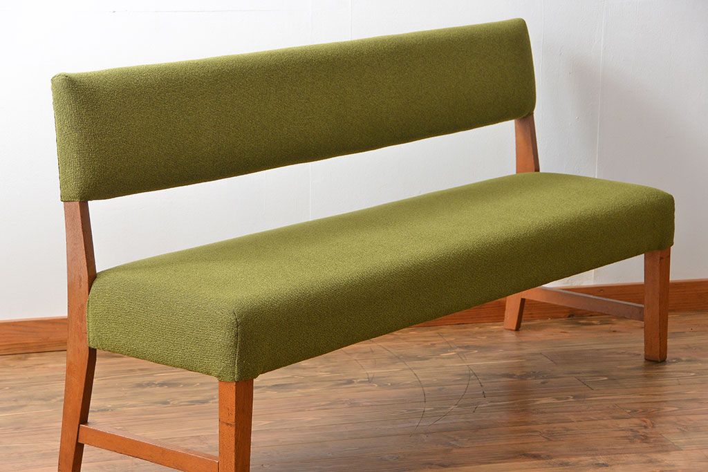 レトロ家具　昭和レトロ 1960年頃 シンプルなソファベンチ(長椅子)