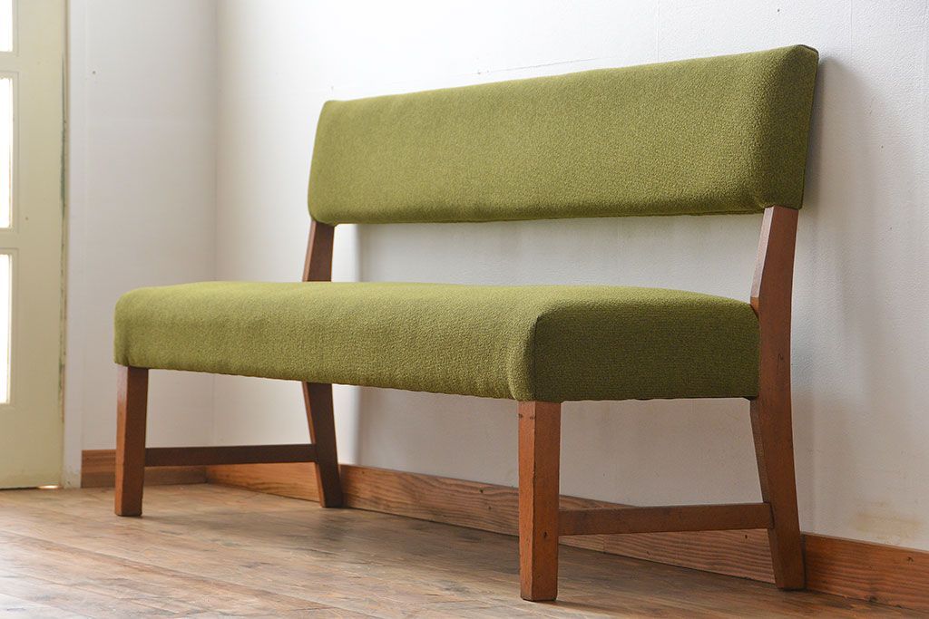 レトロ家具　昭和レトロ 1960年頃 シンプルなソファベンチ(長椅子)