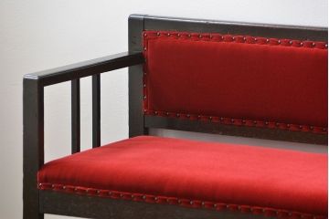 アンティーク家具　大正ロマン シンプルなアンティークベンチソファ