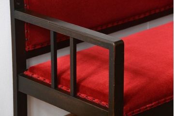 アンティーク家具　大正ロマン シンプルなアンティークベンチソファ