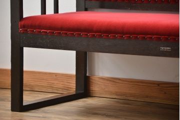 アンティーク家具　大正ロマン シンプルなアンティークベンチソファ