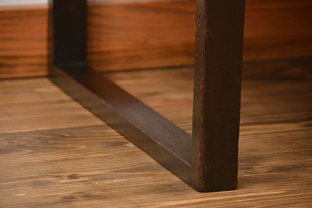 アンティーク家具　大正ロマン シンプルなアンティークベンチソファ