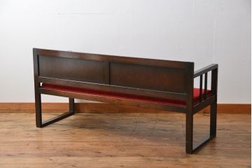 アンティーク家具　大正ロマン シンプルなアンティークベンチソファ